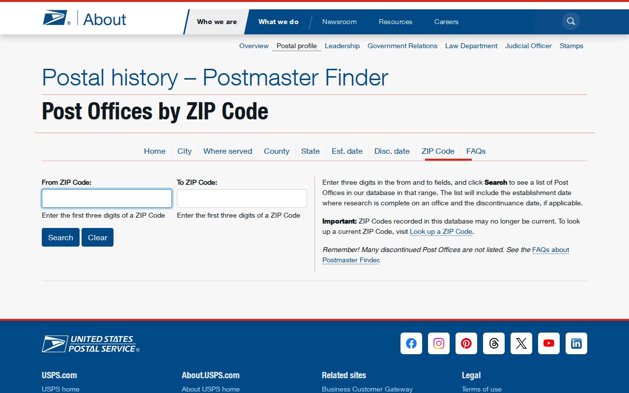Virginia Beach ZIP code directory USPS Postmaster Finder screen