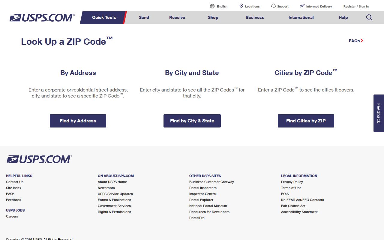 Virginia Beach ZIP code directory USPS address to ZIP lookup screen